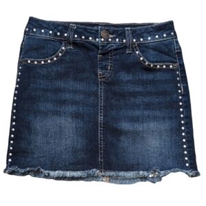3/$20 Justice Girls Size 10 Denim Jean Skirt Skort Snap Closure Cut Off Bue Jean
